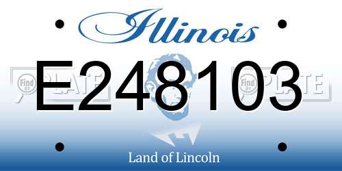 E248103 Illinois License Plate