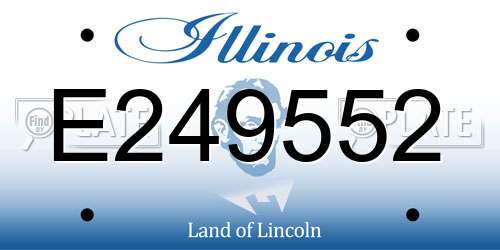 E249552 Illinois License Plate