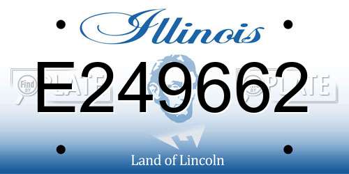 E249662 Illinois License Plate
