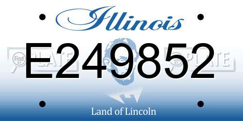 E249852 Illinois License Plate