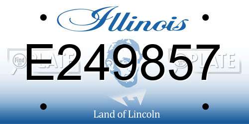 E249857 Illinois License Plate