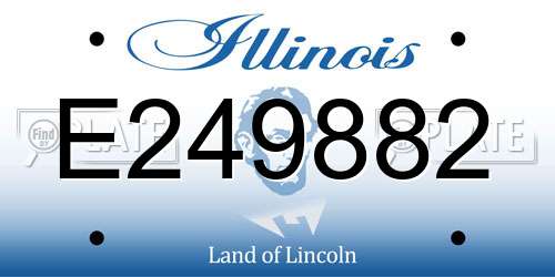 E249882 Illinois License Plate
