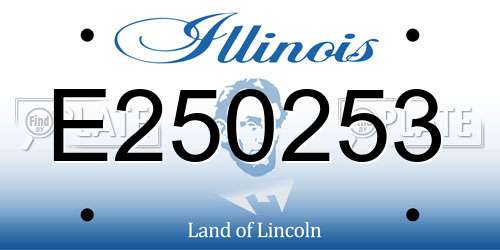 E250253 Illinois License Plate