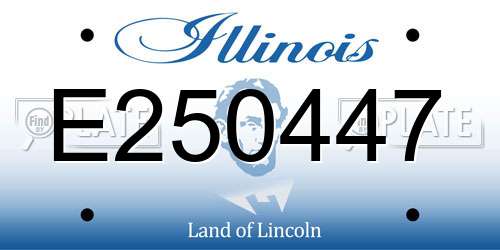 E250447 Illinois License Plate