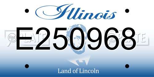 E250968 Illinois License Plate