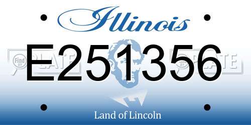 E251356 Illinois License Plate