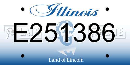 E251386 Illinois License Plate