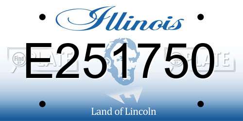E251750 Illinois License Plate