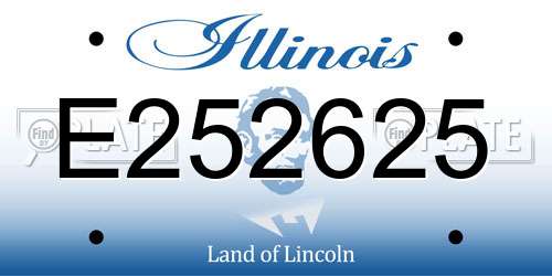 E252625 Illinois License Plate