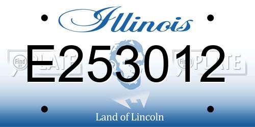 E253012 Illinois License Plate