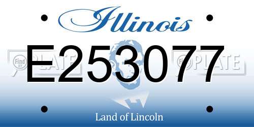 E253077 Illinois License Plate