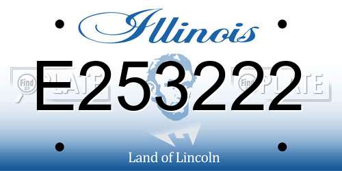 E253222 Illinois License Plate