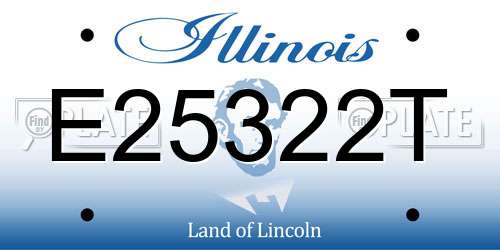 E25322T Illinois License Plate