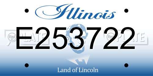 E253722 Illinois License Plate