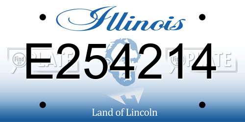 E254214 Illinois License Plate