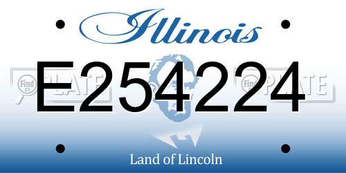 E254224 Illinois License Plate