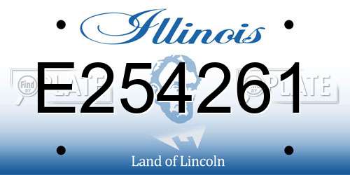 E254261 Illinois License Plate