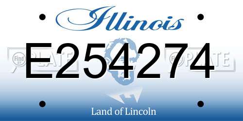 E254274 Illinois License Plate