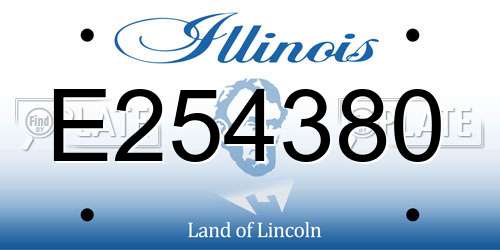 E254380 Illinois License Plate