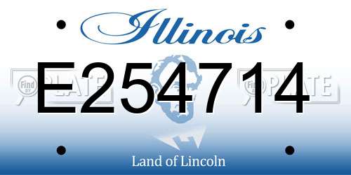 E254714 Illinois License Plate