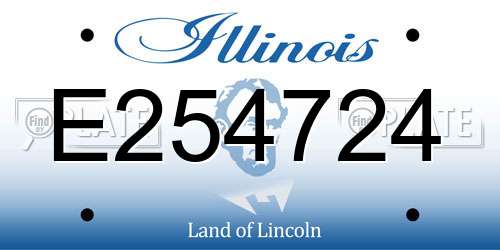 E254724 Illinois License Plate
