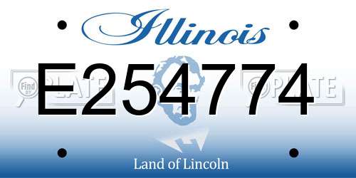 E254774 Illinois License Plate