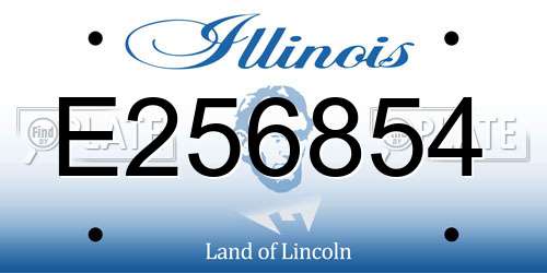 E256854 Illinois License Plate