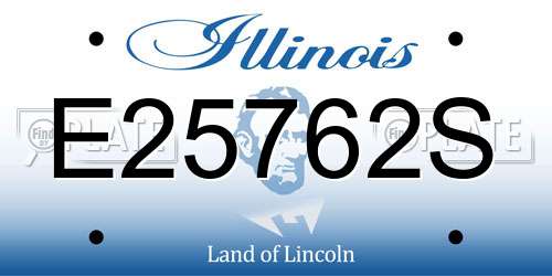 E25762S Illinois License Plate