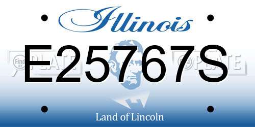 E25767S Illinois License Plate