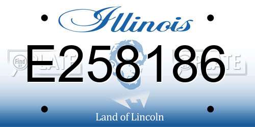 E258186 Illinois License Plate