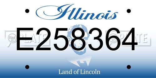 E258364 Illinois License Plate