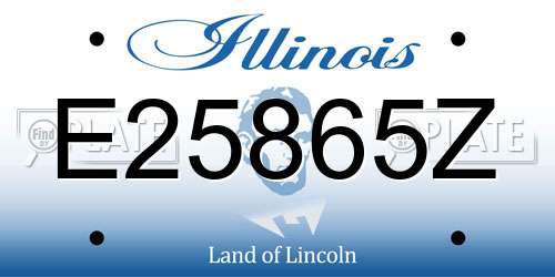 E25865Z Illinois License Plate