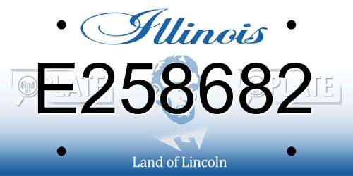 E258682 Illinois License Plate