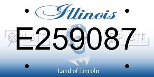 E259087 Illinois License Plate