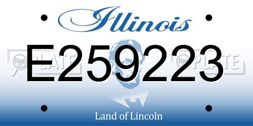 E259223 Illinois License Plate