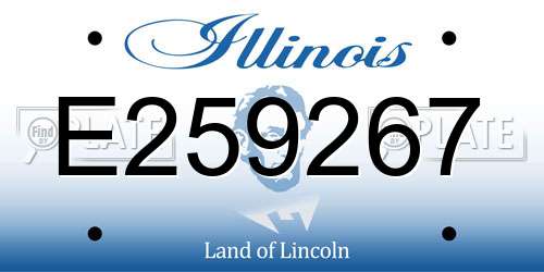 E259267 Illinois License Plate