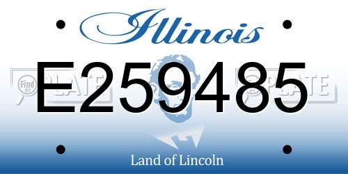 E259485 Illinois License Plate