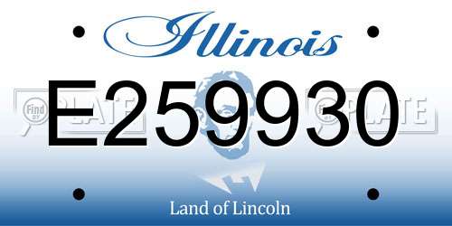 E259930 Illinois License Plate