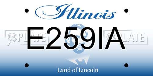 E259IA Illinois License Plate