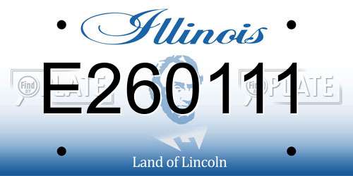 E260111 Illinois License Plate
