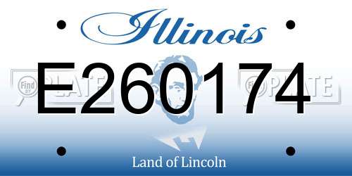 E260174 Illinois License Plate