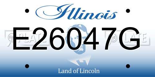 E26047G Illinois License Plate