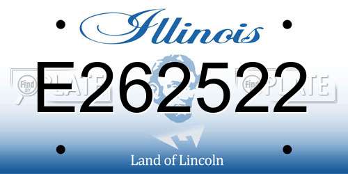 E262522 Illinois License Plate