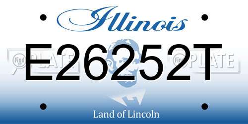 E26252T Illinois License Plate
