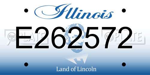 E262572 Illinois License Plate