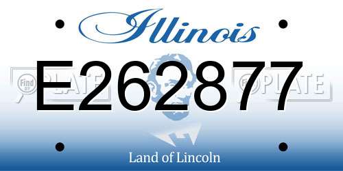 E262877 Illinois License Plate