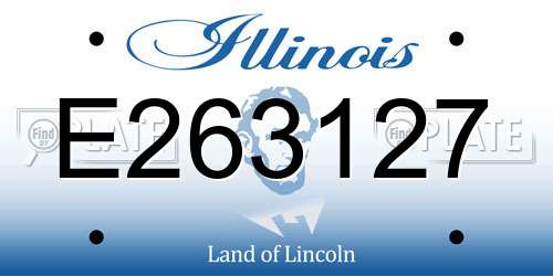 E263127 Illinois License Plate
