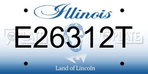 E26312T Illinois License Plate