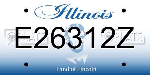 E26312Z Illinois License Plate