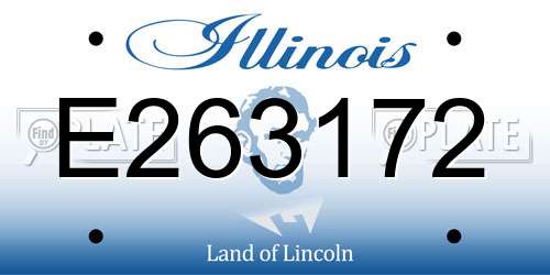 E263172 Illinois License Plate